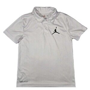 Boys Air Jordan DriFit Polo Shirt White  Small 8/10